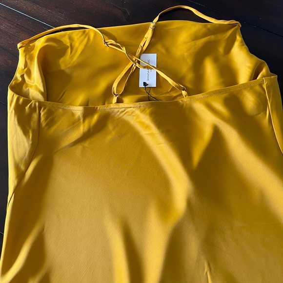 Banana Republic Yellow Sheath Maxi Dress Cowl Neck Sleeveless - Picture 5 of 6